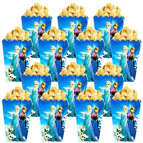 Qemsele Bolsas de Palomitas de maíz, 30 Cajas de Palomitas de maíz contenedores de Palomitas de maíz para Fiestas de cumpleaños, Noches de Cine, Carnaval, Teatro y Regalos de Fiesta (Frozen)