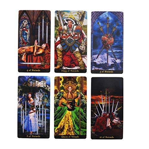 QIANGU Tarot, Tarot Illuminati Kit 78 Cartas Deck Adivinación Destino Fiesta Familiar Juego de Mesa Juguete