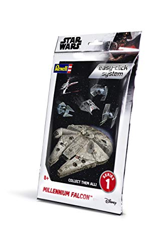 Revell- Millennium Falcon Easy Click Pocket Kit Modelo Simple para enchufar, Color Blanco, 1: 241 (1100)