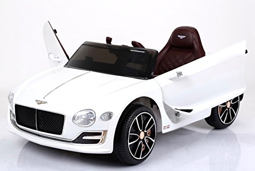 RIRICAR Bentley EXP12, Blanco, Licencia Original, Batería accionada, Puertas de la Abertura, Asiento de Cuero, Motor 2X, Batería de 12 V, 2.4 GHz teledirigido, Ruedas Suaves de EVA, Arranque Suave