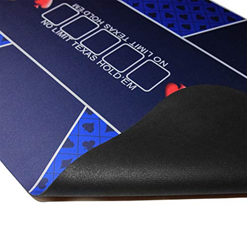 Rivergen Alfombra de póker 120 x 60 cm (Azul) Espesor 3 mm | Bolsa de Transporte incluida | Tapete de Póker | Alfombra de póquer Texas Holdem | Tablero de póquer | Antideslizante