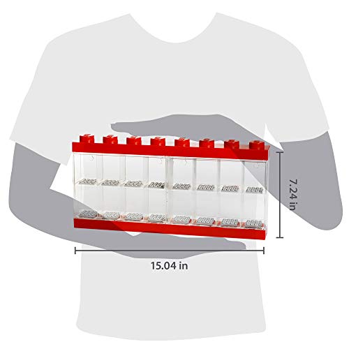 Room Copenhagen-Caja expositora para 16 Minifiguras de Lego, Contenedor apilable para Pared o Escritorio, roja, Color Rojo, Grande 40660001