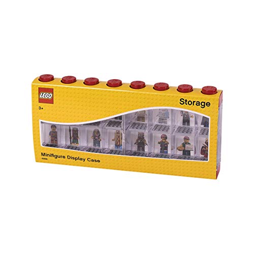 Room Copenhagen-Caja expositora para 16 Minifiguras de Lego, Contenedor apilable para Pared o Escritorio, roja, Color Rojo, Grande 40660001