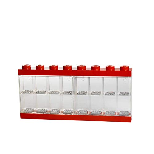 Room Copenhagen-Caja expositora para 16 Minifiguras de Lego, Contenedor apilable para Pared o Escritorio, roja, Color Rojo, Grande 40660001