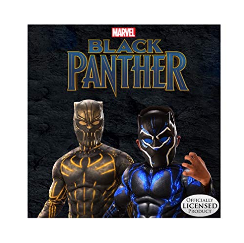 Rubie's 641046-L Avengers - Disfraz de Pantera Negra para niños, Negro (Black Panther), L (8-10 años)