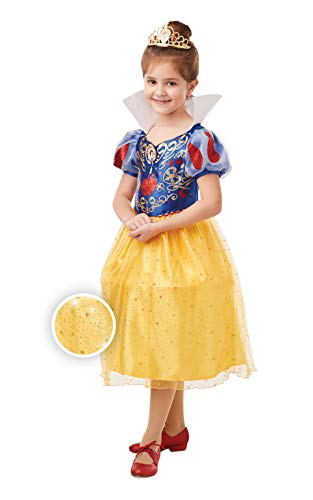 Rubies Disfraz oficial de princesa Disney Blancanieves con purpurina y brillo para niñas