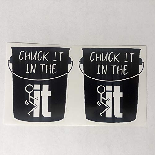 SBDcalcomans.com - Juego de 2 adhesivos para cubo de chuck it in the F # $% it