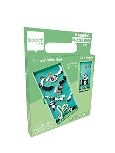 Scratch 276181174 Juego magnético Panda, Carrera de canicas, Juego de Habilidad para niños a Partir de 3 años