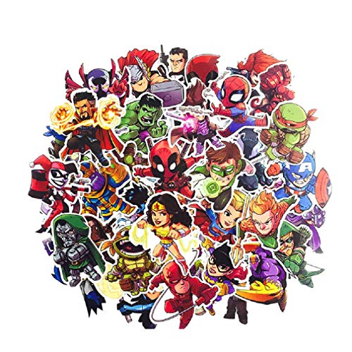 SetProducts  Top Pegatinas! Juego de 50 Pegatinas de Superhéroes Marvel Vinilos - No Vulgares - Estilo, Bomba, Super Héroes - Personalización, Scrapbooking, Bullet Journal