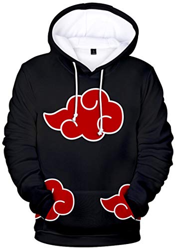 Silver Basic Sudadera con Capucha Unisex Naruto Anime Japonés Naruto Disfraz de Cosplay Impreso en 3D para Niños y Niñas S,Akatsuki-3