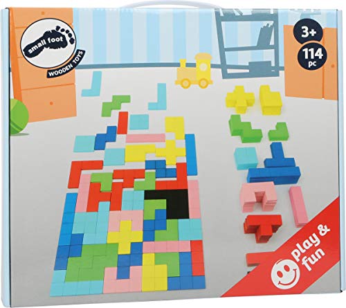 Small Foot Company- Small Foot 11403 Puzzle de Madera Tetris, 114 Piezas, Juego Educativo con Patrones geométricos Generales juguetes, Multicolor , color/modelo surtido