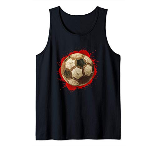 Soccer Lovers Halloween Scary Art Ball And Blood Around Fun Camiseta sin Mangas