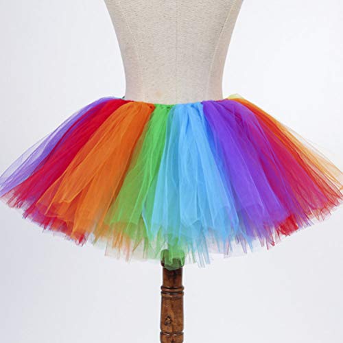 SOIMISS - Falda de tul para adultos, diseño de princesa, arco iris, ideal para fiestas de disfraces o fiestas