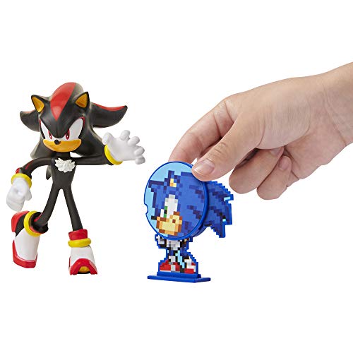 Sonic: Shadow, Figura de ación (tamaño 10 cm) con Miembros Flexibles y Accesorio