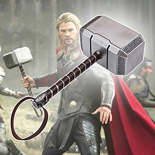 sookin Thor's Hammer Martillo de Thor Resina con Base de Soporte MjöLnir Halloween Cosplay Costume Prop Martillo de Batalla de Thor 1: 1 Cosplay Arma de Utilería 45cm Thor Thor's Hammer