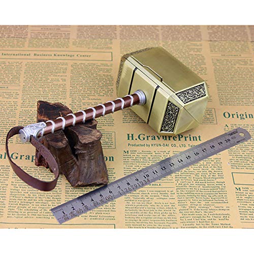 sookin Thor's Hammer Zinc Alloy Metal MjöLnir Halloween Cosplay Disfraz Prop di Film Marvel Thor's Hammer Metal Modelo 20cm Superhero Toy Halloween Arma UtileríA Thor's Hammer Ornament