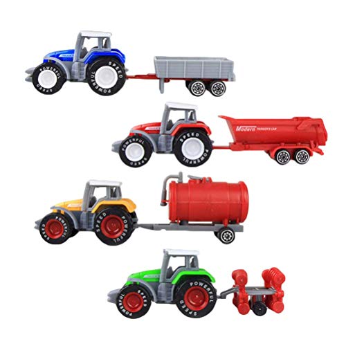 STOBOK 4pcs simulación Tractor agrícola Modelo camión vehículos de ingeniería Juguetes para niños niños