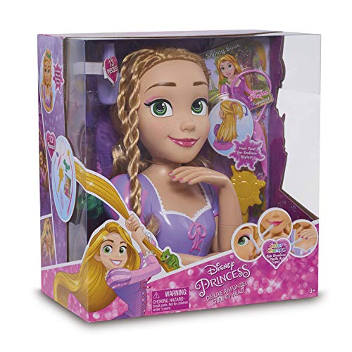 STYLING HEAD Disney Rapunzel Busto Deluxe, con 13 accesorios para peinar y maquillar a tu princesa disney