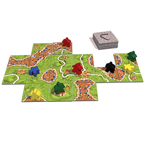 SUPYINI Juego de Mesa Carcassonne Juego de Mesa para Fiestas Familiares Juego de Mesa expandido para 2-5 Jugadores Juego de Mesa