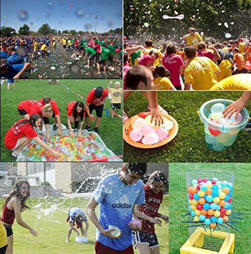 SWZY Magic Water Balloons, Globos de Agua, Bombas de Agua, Incluye 1000 Globos, 1000 Bandas de Goma y 5 aplicadores de Juguete