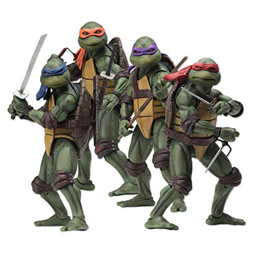 Teenage Mutant Ninja Turtles - Juego Completo de Personajes Originales Action Figures 18cm TNMT 1990 NECA