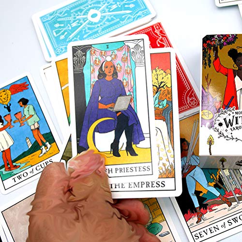 TiKiNi Cartas Del Tarot De Brujas, Solitario Tarot Juego De Mesa 78 Piezas Witch Tarot Solitaire Juego Divertido Versión En Inglés Juegos De Cartas Del Tarot Para La Familia Amigo Fiesta