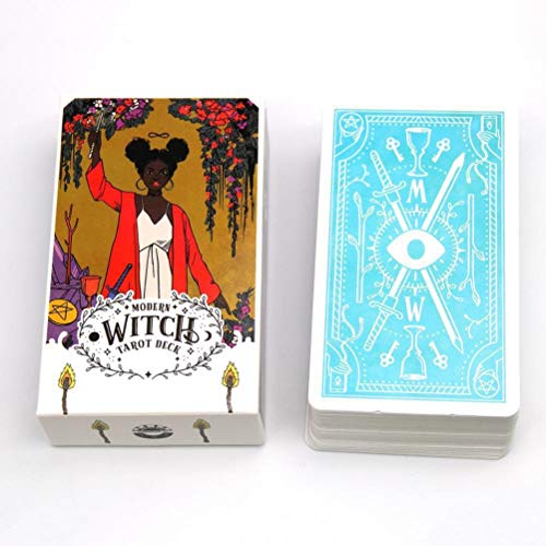 TiKiNi Cartas Del Tarot De Brujas, Solitario Tarot Juego De Mesa 78 Piezas Witch Tarot Solitaire Juego Divertido Versión En Inglés Juegos De Cartas Del Tarot Para La Familia Amigo Fiesta