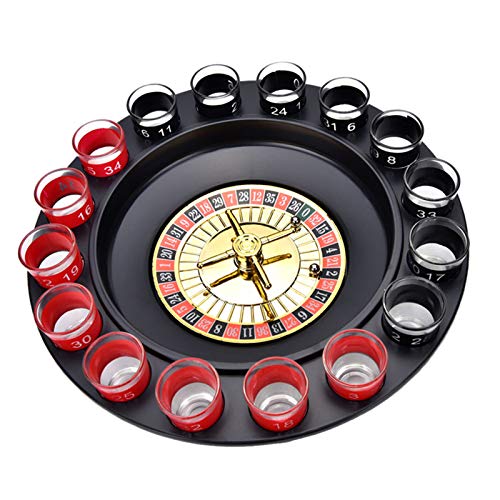 tonguk Juego de Ruleta para Beber, Plato Giratorio Creativo para Beber, Ruleta para Beber, Juego para Beber con 16 Vasos de chupito, Juegos para Beber, Juegos de Fiesta para Adultos, Fiestas