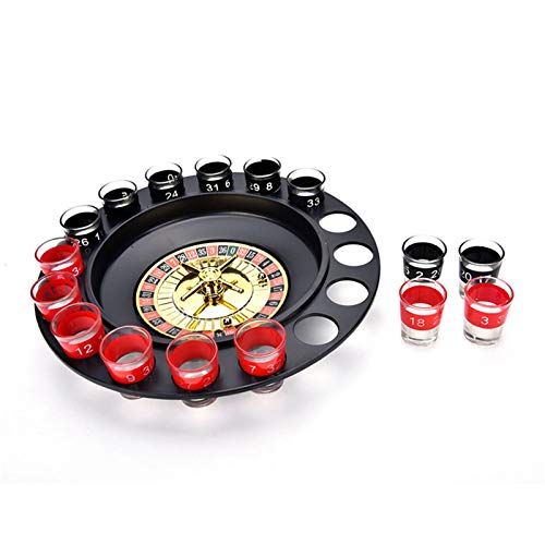 tonguk Juego de Ruleta para Beber, Plato Giratorio Creativo para Beber, Ruleta para Beber, Juego para Beber con 16 Vasos de chupito, Juegos para Beber, Juegos de Fiesta para Adultos, Fiestas