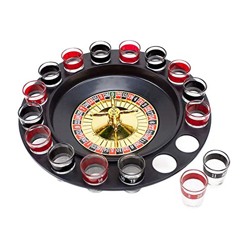 tonguk Juego de Ruleta para Beber, Plato Giratorio Creativo para Beber, Ruleta para Beber, Juego para Beber con 16 Vasos de chupito, Juegos para Beber, Juegos de Fiesta para Adultos, Fiestas