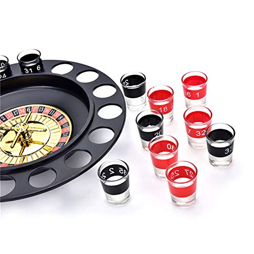 tonguk Juego de Ruleta para Beber, Plato Giratorio Creativo para Beber, Ruleta para Beber, Juego para Beber con 16 Vasos de chupito, Juegos para Beber, Juegos de Fiesta para Adultos, Fiestas