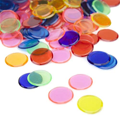 Toyvian Juego de Mesa de fichas de fichas de plástico Juego de fichas Juego de fichas Piezas Coloridas Monedas Juguetes 300pcs (Color Surtido)