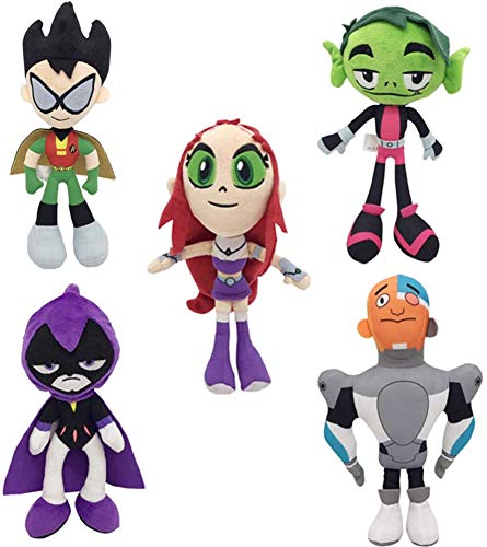 ULIN Teen Titan Plush Toys, Cartoon Robin Teenager Heros Beast Boy Raven Soft Stuffed Plush Doll Regalos 25cm (Robin)