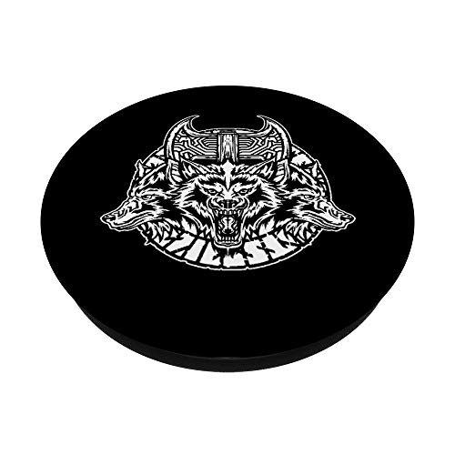 Vikingos Martillo Lobos Mitología Nórdica Disfraz Vikingo PopSockets PopGrip: Agarre intercambiable para Teléfonos y Tabletas