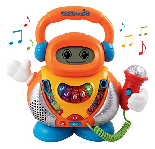 VTech-80-108022 Kidikaraoke Karaoke interactivo para aprender las canciones más populares, pantalla LCD, transforma tu voz de 4 formas distintas, versión española, color surtido, 18m+ (80-108022)