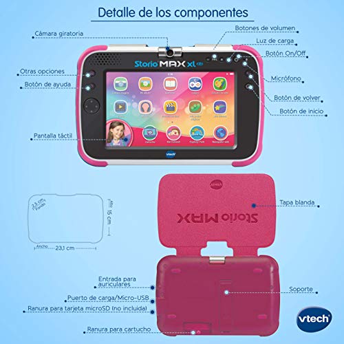 VTech Storio MAX XL 2.0 - Tablet educativo multifunción, color rosa (80-194657)