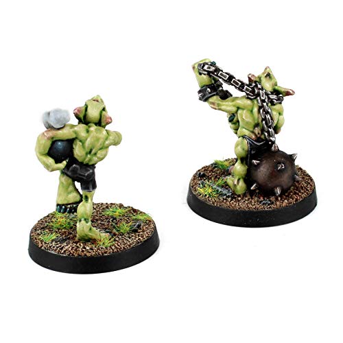 War World Gaming Gutrot Greenskins – Goblins Jugadores Estrella x 2 – Fanático & Bombardero – 28mm Escala Fantasía Futbol Miniatura Figura Personaje Blood Bowl Pieza Pintar Seguimiento Envío