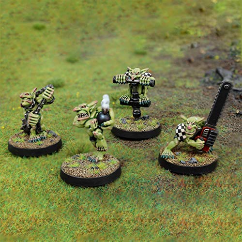 War World Gaming Gutrot Greenskins - Goblins Jugadores Estrella x 4 – 28mm Escala Fútbol Fantástico Minis Miniatura Personaje Fantasía Trol Duende Trasgo Pintar Colección Seguimiento Envío