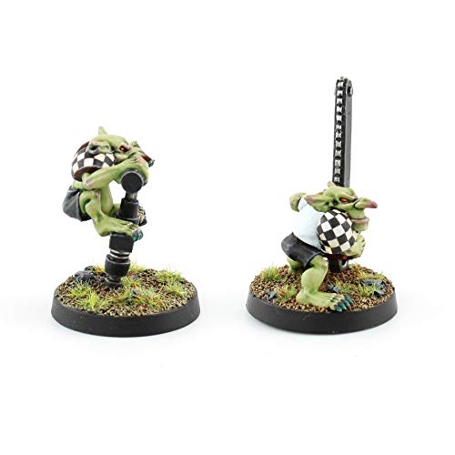 War World Gaming Gutrot Greenskins - Jugadores Especiales Goblin x 2-28mm Escala Fútbol Fantástico Miniaturas Figuras Blood Bowl Coleccionismo Minis