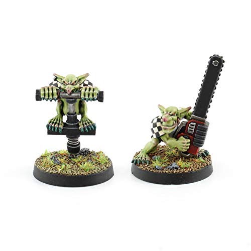 War World Gaming Gutrot Greenskins - Jugadores Especiales Goblin x 2-28mm Escala Fútbol Fantástico Miniaturas Figuras Blood Bowl Coleccionismo Minis