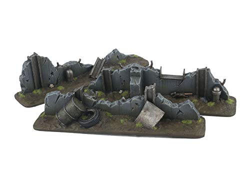 War World Gaming War-Torn City Kit “Escombros” y Barricadas – Escala 28mm/Heroica, Sci-Fi, Wargame Futurista, Miniaturas, Apocalipsis Zombi, Necromunda, Wargaming