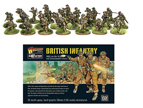 WGB-BI-01 - Juegos De Warlord - Acción De Perno - WW2 Infantería Británica De Finales De La Guerra x 25 Miniaturas De Juegos De Guerra 28mm