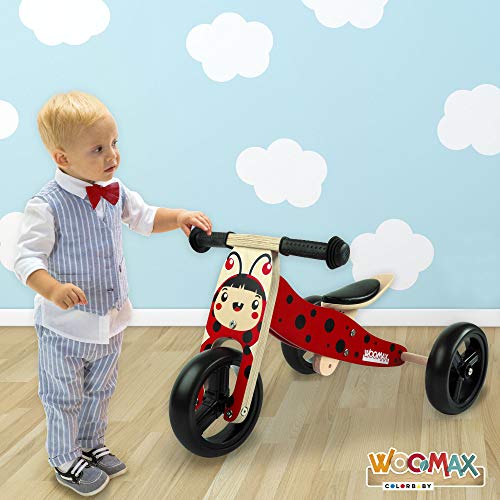 WOOMAX - Mariquita 7 Bici sin Pedales en Madera, Color Multicolor, 85376