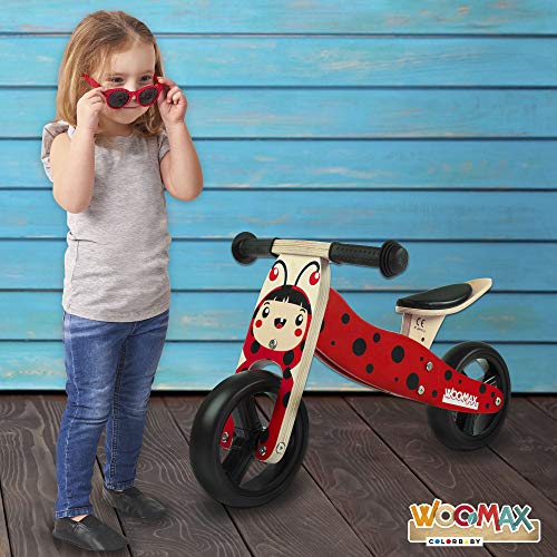 WOOMAX - Mariquita 7 Bici sin Pedales en Madera, Color Multicolor, 85376