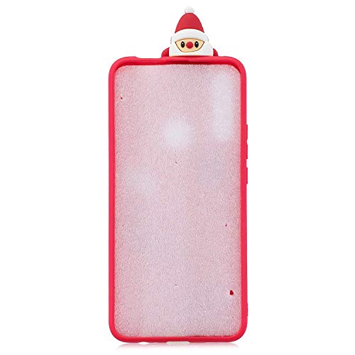 Wubao Funda Huawei P Smart Z, Carcasa Huawei P Smart Z, Ultra Delgado 3D Papá Noel Funda Protectiva Carcasa de Silicona Gel TPU Case Shock-absorción Teléfono Caso para Huawei P Smart Z - Rojo