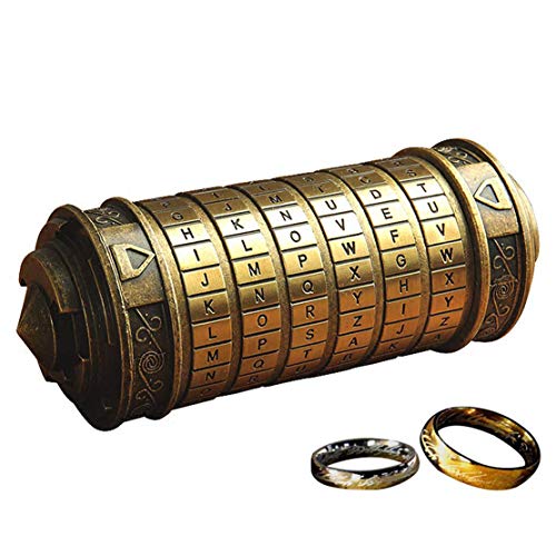 wyhweilong Retro Da Vinci 3D Cryptex Code Lock Cajas Aniversario de San Valentín con El Señor de Los Anillos