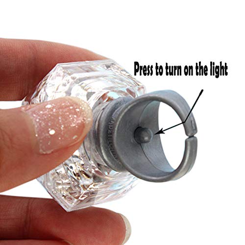 XLKJ 12 PCS Anillos Diamantes Luminosos LED Luces Juguetes Anillos de Dedos Brillantes para Fiestas Cumpleaños Boda Decoración.