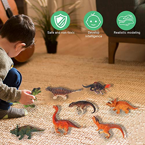 Yideng 12 Juguetes de Dinosaurios,Mini Juego de Historia de Juguete de Dinosaurio Realista, Juguetes educativos de Dinosaurios prehistóricos, Figuras de Criaturas para niños y niñas de 4 años o más