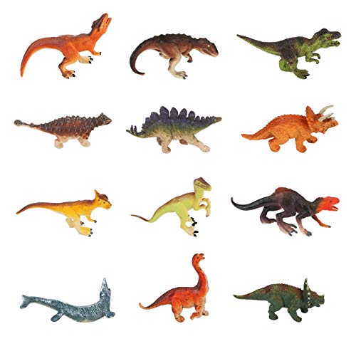 Yideng 12 Juguetes de Dinosaurios,Mini Juego de Historia de Juguete de Dinosaurio Realista, Juguetes educativos de Dinosaurios prehistóricos, Figuras de Criaturas para niños y niñas de 4 años o más