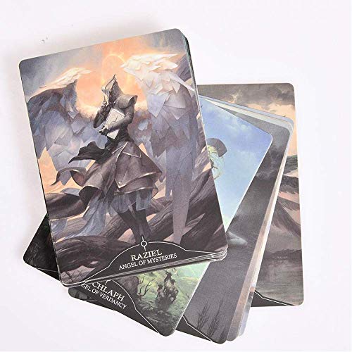 YZHM Juego de Cartas de Tarot de Angelarium Oracle of Emanations 33 Tarjetas Deck Tarot Family Party Board Tarjeta de Adivinación (Inglés)